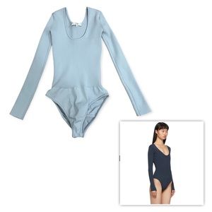 Tibi Tech Rib Bodysuit Light Blue